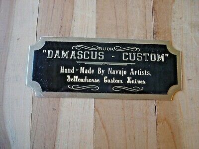 New Vintage Buck Knife Plaque David Yellowhorse Damascus Custom Knives Usa
