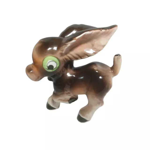 Vintage Anthropomorphic Ceramic Donkey Big Eared Figurine Small Mid Century Mad