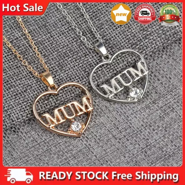 Mum Necklace Love Heart Pendant Necklace Mothers Day Birthday Gift for Mom