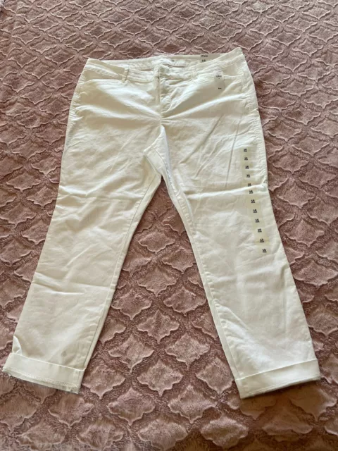 Old Navy 16 White Pixie Mid Rise Skinny Stretch Womens Chino Pants