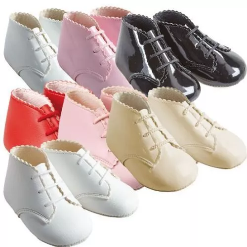 Baby Girls/Boys Baypods Lace Up Pram Boots Bay Pods Shoes Pink/Red Reborn 0-18M