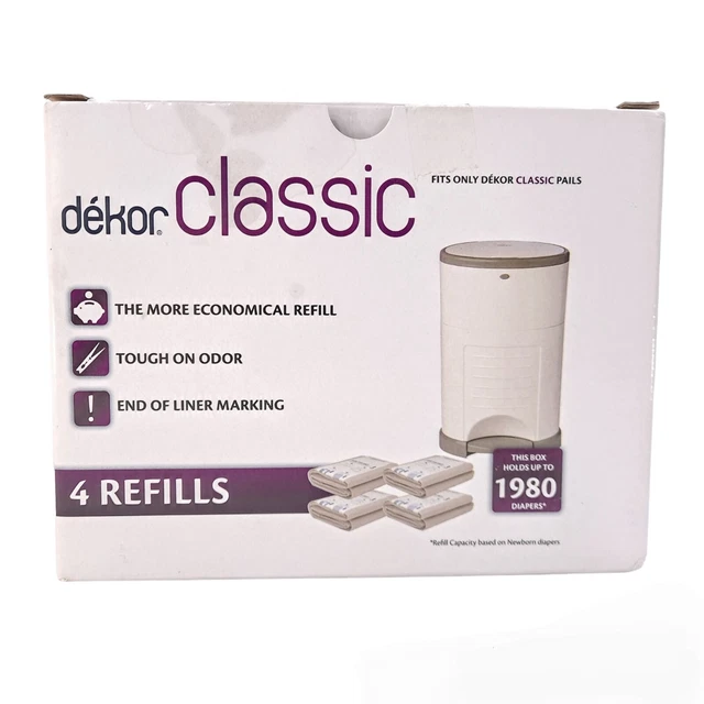 Diaper Dekor Classic Diaper Pail Liner Refills - 4 Pack