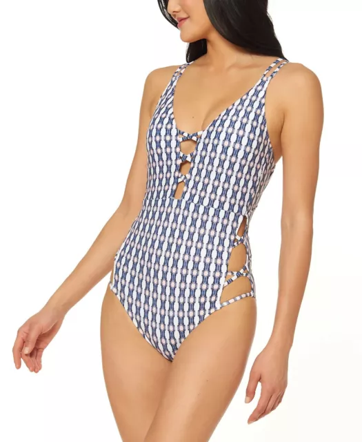 Jessica Simpson Multicolor Venice Beach Printed One-Piece Swimsuit, Size M