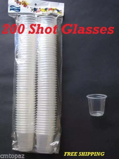 200Pcs 30ml Clear Shot Glasses Plastic Mini Cup Jelly Shot Party Tasting Cup