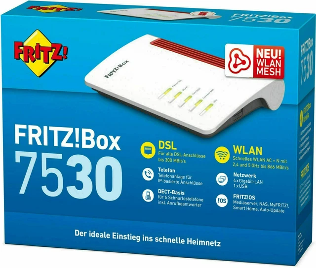 AVM FRITZ!Box 7530 router wireless dual band con modem VDSL integrato (20002839)