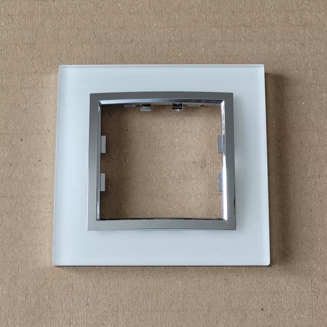 1 Plaque 1 poste Kallysta épure verre coloris Cristal Alba - HAGER WK801