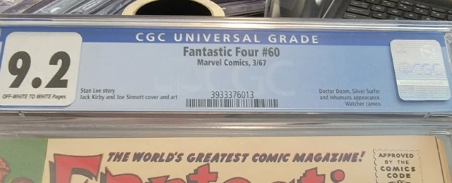 Fantastic Four #60 CGC 9.2 NM- (1967) Jack Kirby Thing vs Doctor Doom Key App 2