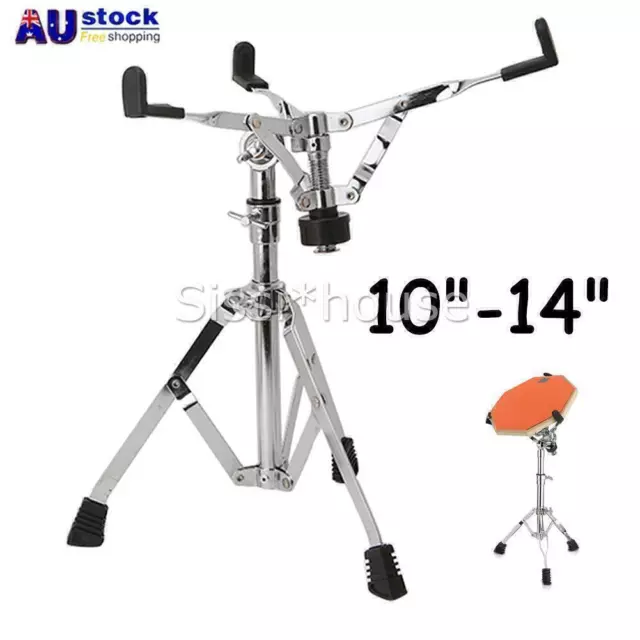 10-14" Snare Drum Stand Medium Weight Double Braced Legs Adjustable Basket New