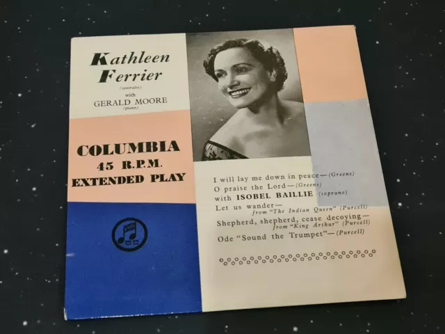 I Will Lay Me Down In Peace ~ Kathleen Ferrier, Gerald Moore ~ 7" EP SED5530