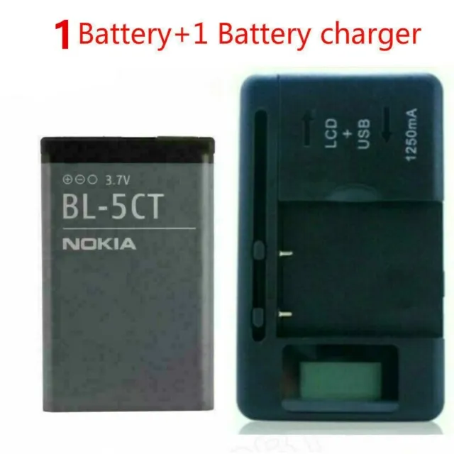 New For Nokia BL-5CT 6303 6303i C5-00 C6-01 C3 3720 5220 Battery + charger