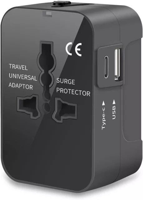 Universal Worldwide Travel Adapter International Power Multi Plug with Type C