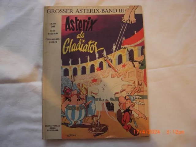Rarität Asterix Erst-Auflage Nr. 3  SC  "..als Gladiator " 1969 - 2,50 DM