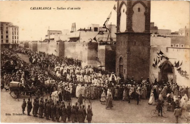 CPA AK MAROC CASABLANCA - Sultan and his suite (114730)