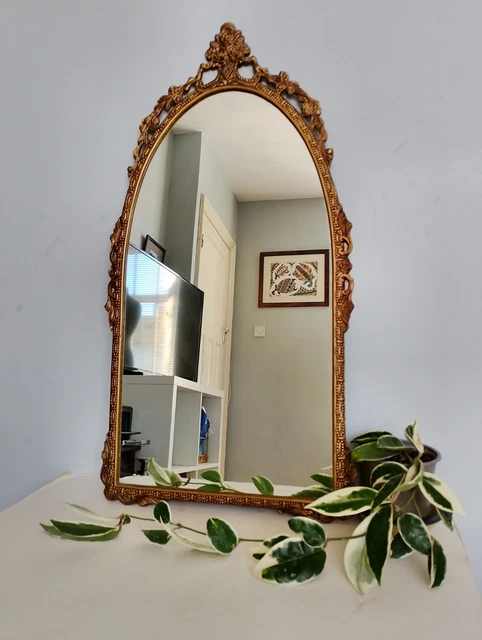 gold ornate arched triple dressing table mirror 80cm x 56cm Ornate Gold Triple Dressing Table Mirror 55cm x 74cm – Melody Maison Ltd