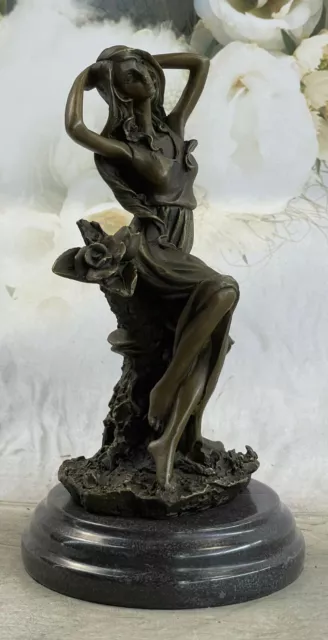 French Art Deco Woman Bronze Statue Nude Sculpture Hot Cast Naked