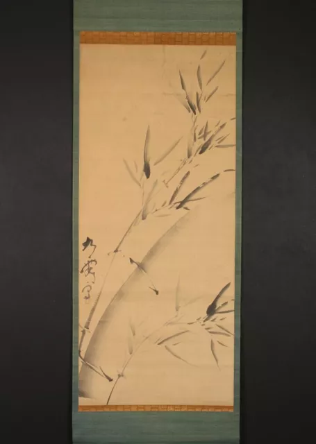 sh5338 Hanging Scroll "Bamboo" by Ikeno Taiga (Middle Edo Era)