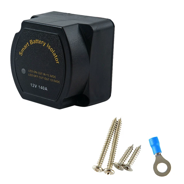 DUAL BATTERY ISOLATOR 12V 140 Amp Voltage Relay Cable Kit VSR for UTV
