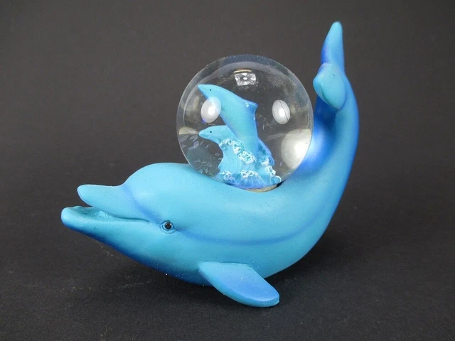 Delfino Pesce Palla di Neve Figura Animale Snowglobe Luccicante Nuovo Design