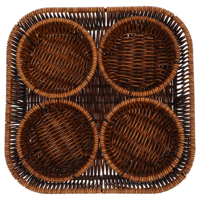 Panier Tissé Imitation Rotin En Forme De Carotte - Décoration Et Rangement Naturel Pour Fruits, Snacks, Bureau