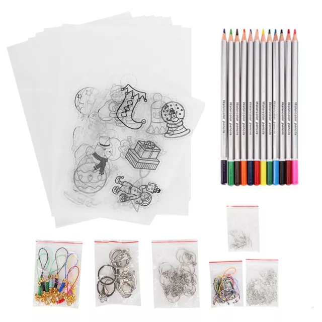 Shrink Film Set DIY Color Pencil Heat Shrinkable Manual Sheet Kit Bag 174 Blw