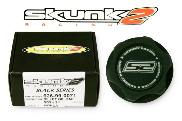 SKUNK2 Billet Oil Cap Black Accord/Civic/CRX/Del Sol/Element/Integra/RSX/TSX