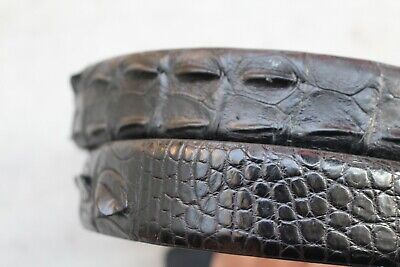 Black Genuine  Alligator Crocodile Leather Skin Men's Belt Handmade