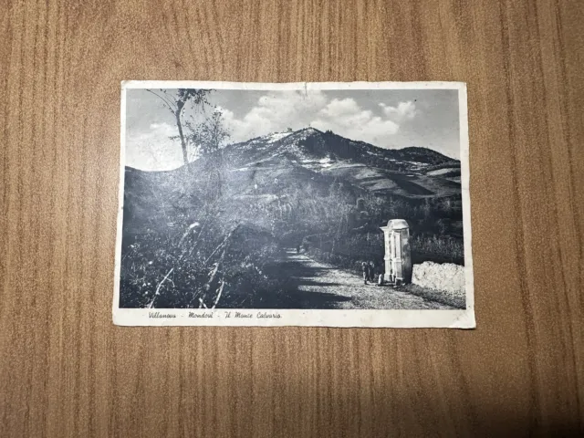 Cartolina Villanova Mondovì Il Monte Calvario Viaggiata 1939 Bg