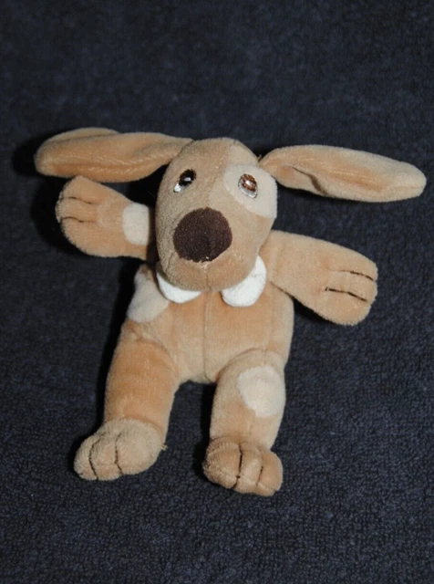 Peluche Doudou Chien Beige PRISCILLA LARSEN Jollybaby Coquard Petit Modèle 13Cm