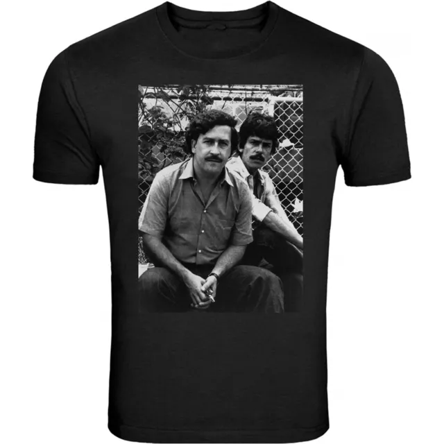 Pablo Escobar with his cousin Plata o Plomo Columbian Drug T-shirt Narcos S-5XL