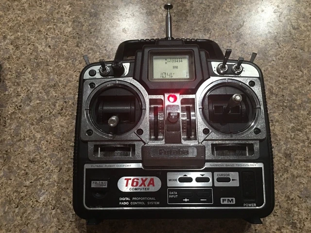 Futaba 6XA FM R/C Radio Aircraft Transmitter w/ 2 Receivers match ch #18 72Mhz