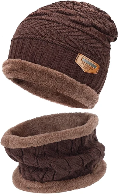 Gorro Para Hombre Gorros De Invierno Hombres Para El Frio Con Bufanda Punto new