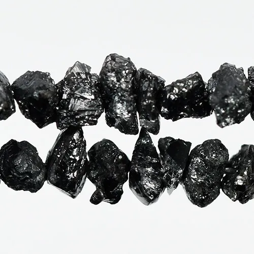 Rough Black Natural Raw Diamonds Uncut Beads 2mm- 4 mm 16 inc 24.60cts