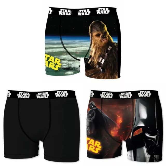 Disney Star Wars 3 Stk. Herren Boxershorts in S-XXL, Darth Vader, Chewbacca