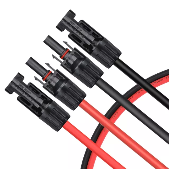 Cable solar 4mm2 - 1m a 10m - Cable de conexión con conector para panel solar