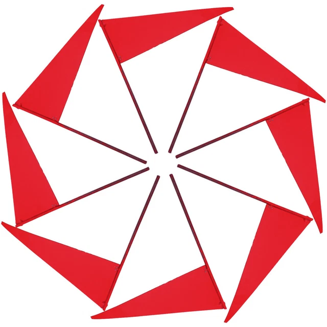 8 Pcs Drapeau À Bâton Triangulaire Drapeaux Rouges Drapeaux De Golf Le Golf