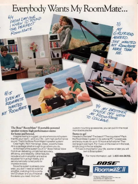 Bose - Roommate II Speakers  - Original Magazine Ad - 1981