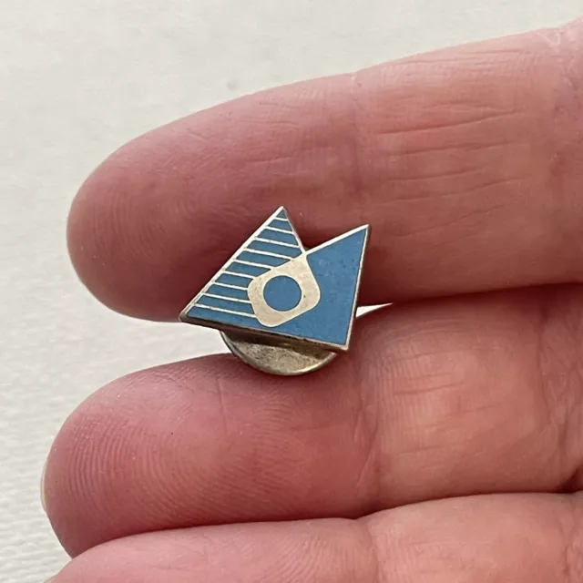 Vintage Blue M Mountain Logo Enamel Silver Tone Lapel Pin Pinback Tie Tack