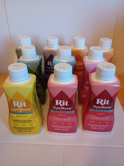Lot Of 10 RIT DyeMore Synthetic Fiber Dye Assorted Colors