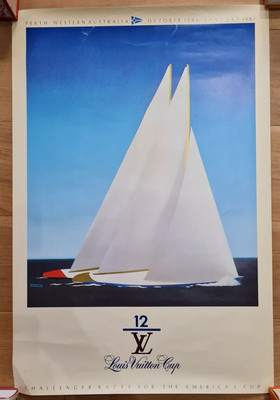 Autentico Poster Vela Louis Vuitton Cup America S Cup 1986 87 Eur 106 25 Picclick It