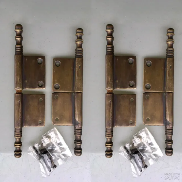 4 lift off Brass DOOR french small hinges old age style restoration heavy 5" B