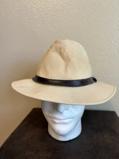 Vintage Men's Stetson Mallory Black / Tan Derby Fedora Hat Cap Large