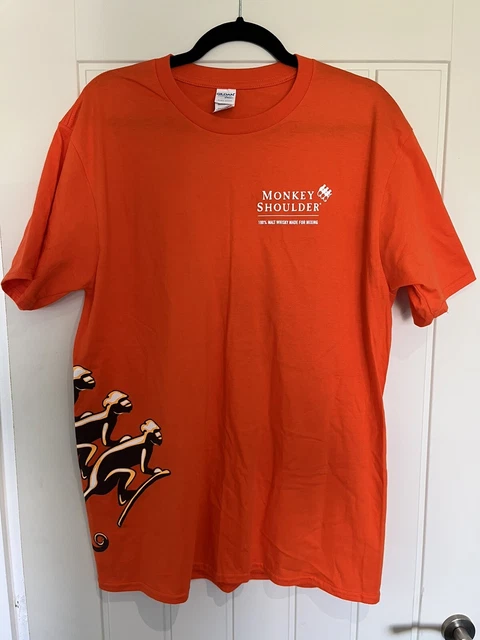 T-shirt uomo spalla scimmia arancione whisky malto RARA personale solo t-shirt originale