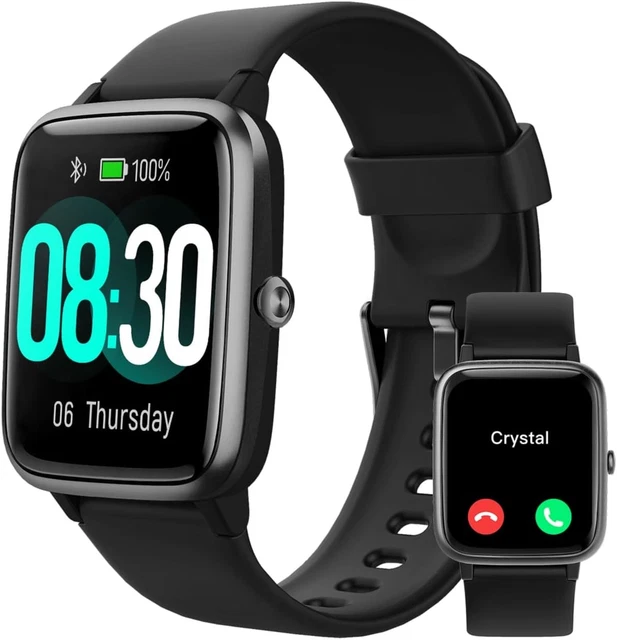 SGDDFIT Smartwatch Uomo 1,85'' AMOLED Chiamate Bluetooth | Orologio Fitness Con Temperatura Corporea, Sonno, Cardio, SpO2, 3 Cinturini, 5ATM