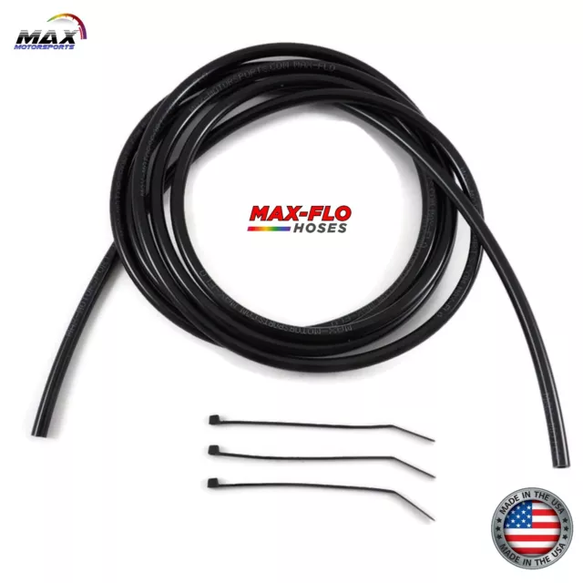 12’ x 1/8” (3.2mm) ID x 1/4” OD BLACK FUEL LINE GAS TUBE SMALL CARB VENT HOSE