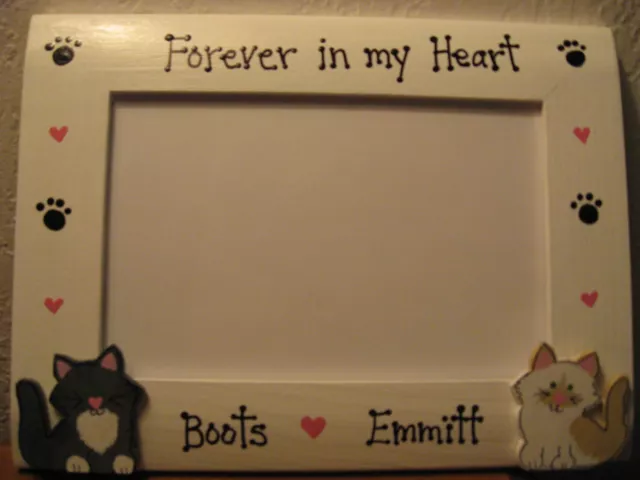 Cat frame PERSONALIZED - FOREVER IN MY HEART MEMORY pet photo picture frame