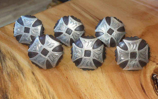 Silla de montar de hierro marrón Hansen Western Yosemite 1-1/2"" juego de 6 tornillos de madera trasera