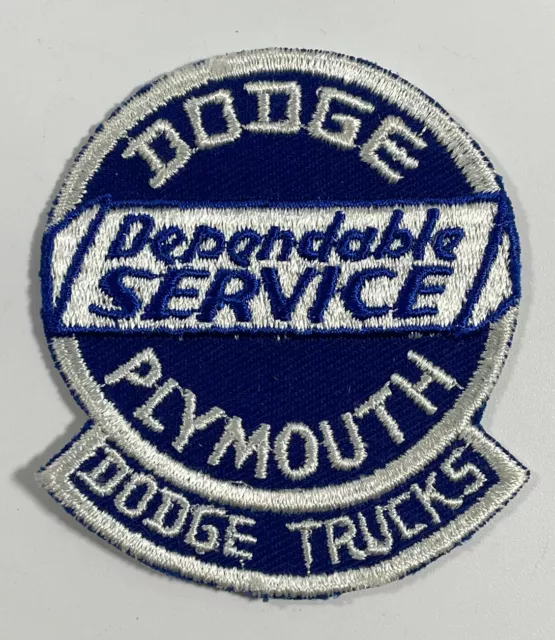 Vtg Dodge Plymouth Trucks Parts Dependable Service Dealer Uniform Jacket Patch