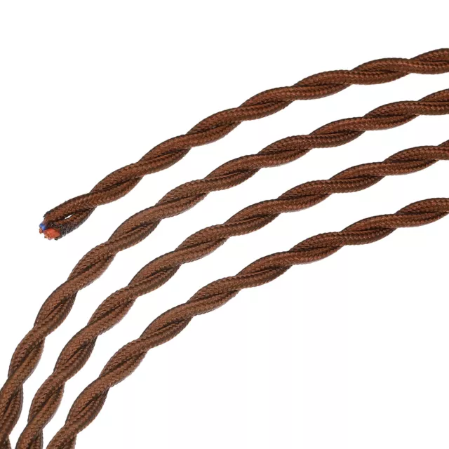 Twisted Cloth Covered Wire 2 Core 18AWG 5m/16.4ft,Electrical Cable,Brown