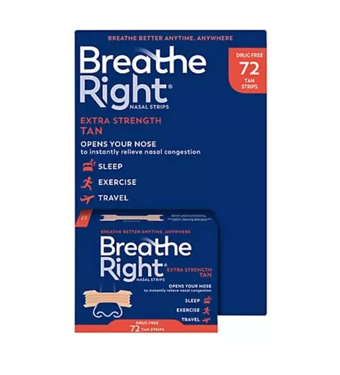 Breathe Right Extra Strength Tan 72 Strips