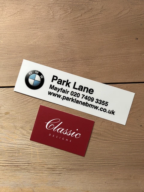 Nyaler Sticker BMW PARK LANE Mayfair London Dealer Sticker Reproduction - RESTORATION ...
